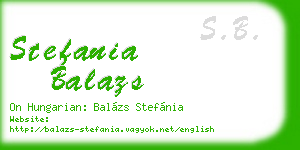 stefania balazs business card